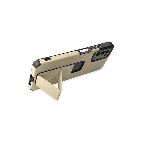 Galaxy A03S K�l�f Mega Standl� Silikon - Gold
