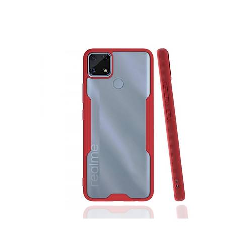 Realme C25 K�l�f Platin Silikon - K�rm�z�