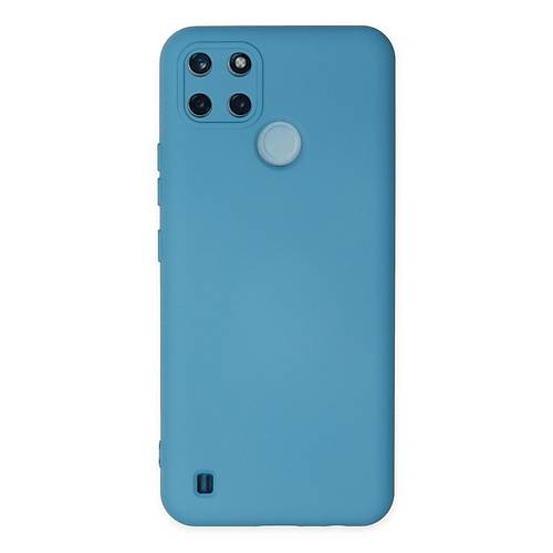 Realme C25Y K�l�f Nano i�i Kadife Silikon - Mavi