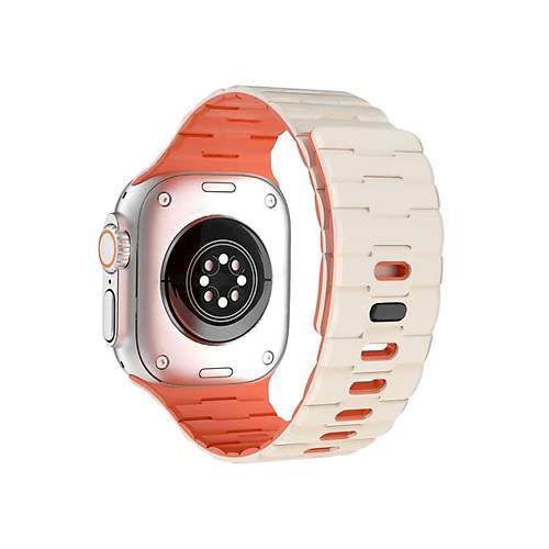 Watch Ultra 49mm Wowen Kordon - Beyaz-Turuncu