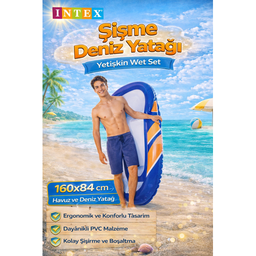 INTEX 58848 �i�me Deniz Yata�� Yeti�kin Wet Set 160x84 cm Havuz ve Deniz Yata��