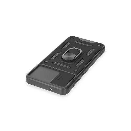 Galaxy A04E K�l�f Pars Lens Y�z�kl� Silikon - Siyah