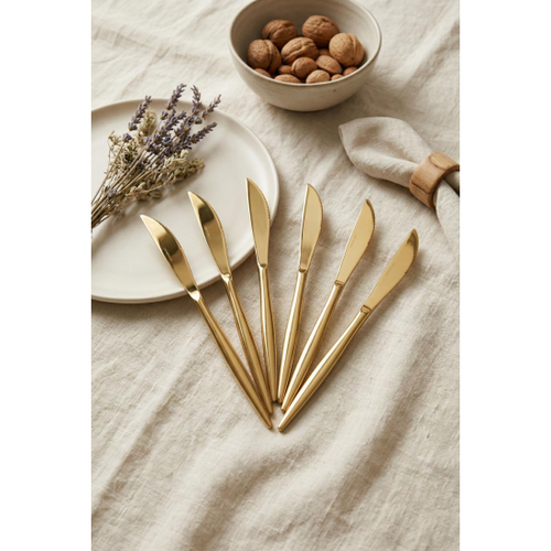 6'l� L�ks Gold Paslanmaz �elik Yemek B��a�� Seti (21 cm)