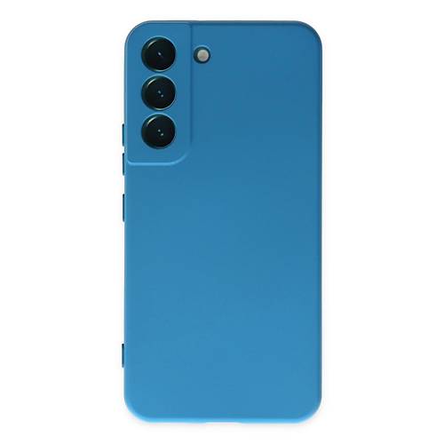 Galaxy S22 Plus K�l�f Nano i�i Kadife Silikon - Mavi