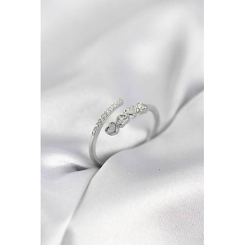 G�m�� Renk Zirkon Ta�l� Minimal Kalp Model Kad�n Y�z�k