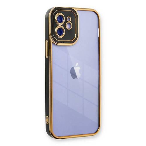 iPhone 12 K�l�f Liva Lens Silikon - Siyah
