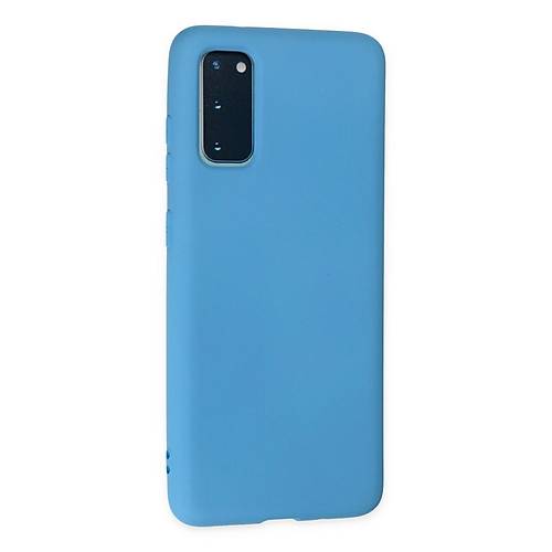 Galaxy S20 Plus K�l�f Nano i�i Kadife Silikon - Mavi