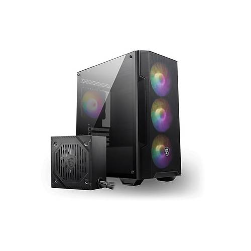 MSI MAG FORGE M100A D60 600W 80+ AKR�L�K YAN PANEL 3X120MM 1X120MM ARGB BRONZE MATX GAMING KASA