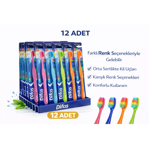 Difas Rainbow Orta Sert Di� F�r�as� Medium 12ADET