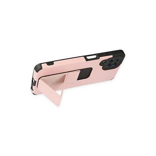 Galaxy A22 K�l�f Mega Standl� Silikon - Pudra