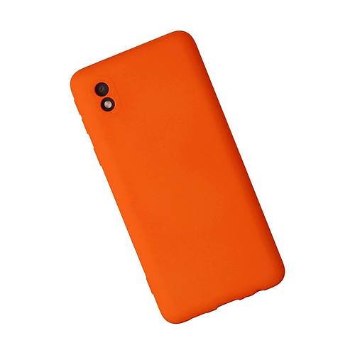 Galaxy A01 Core K�l�f Nano i�i Kadife Silikon - Turuncu
