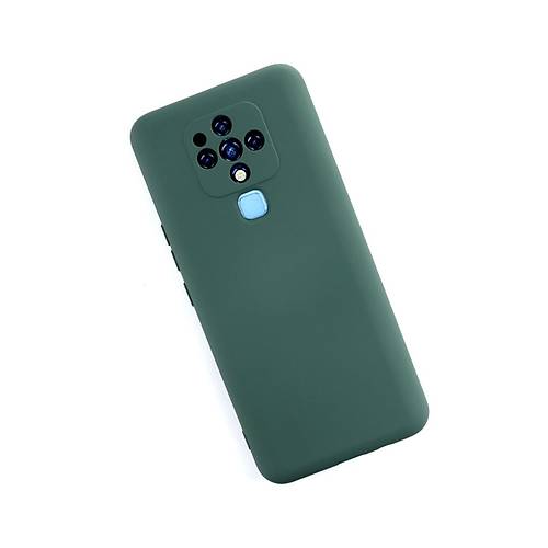 Camon 16 K�l�f Nano i�i Kadife Silikon - Koyu Ye�il