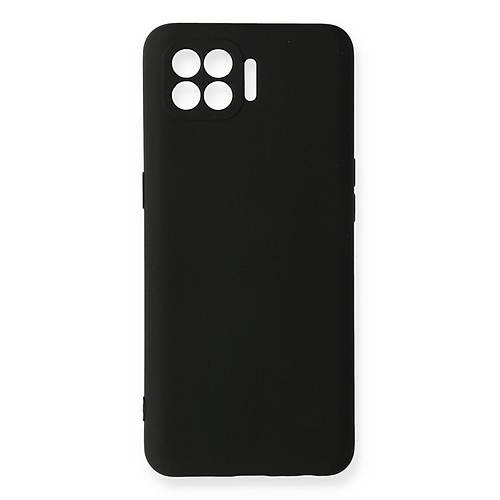 Reno 4 Lite K�l�f Nano i�i Kadife Silikon - Siyah