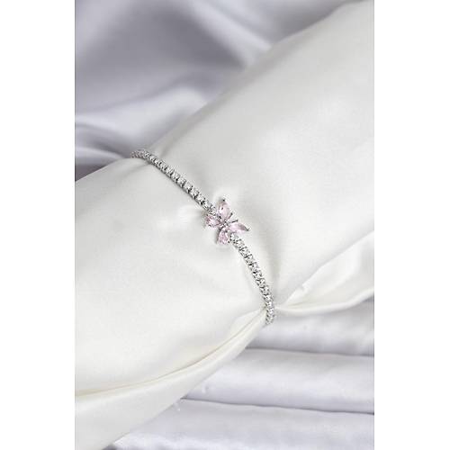 Kelebek Model Zirkon Ta�l� G�m�� Renk Pirin� Su Yolu Kad�n Bileklik