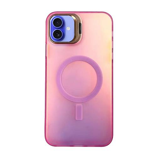 iPhone 16 Plus K�l�f Primera Magsafe Standl� Kapak - Pembe