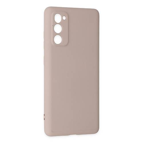 Galaxy S20 FE K�l�f Nano i�i Kadife Silikon - Pudra