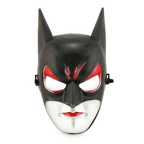 K�rm�z� G�zl� Siyah Batman Maske - Lastikli Batgirl Maskesi 28x17 cm