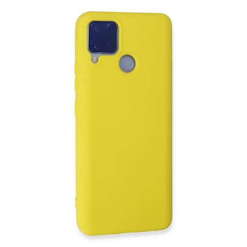 Realme C15 K�l�f Nano i�i Kadife Silikon - Sar�