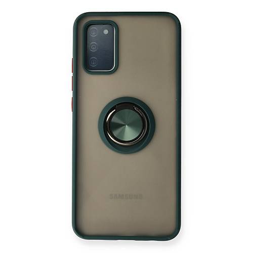 Galaxy A02S K�l�f Montreal Y�z�kl� Silikon Kapak - Ye�il