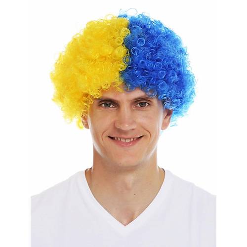 Sar� Lacivert K�v�rc�k Afro Bonus Peruk Taraftar Bonus Sa�