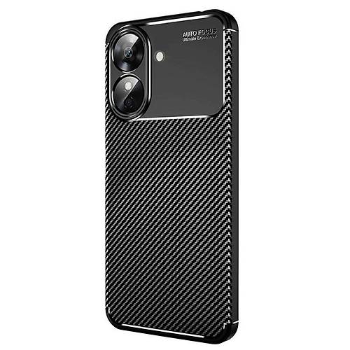 Realme Note 60 K�l�f Auto Focus Karbon Kapak - Siyah