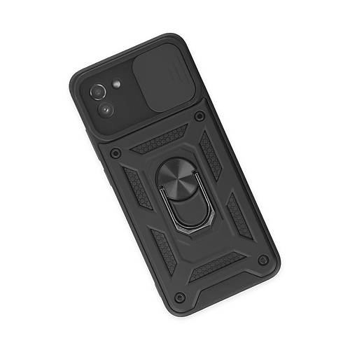 Galaxy A03 K�l�f Pars Lens Y�z�kl� Silikon - Siyah