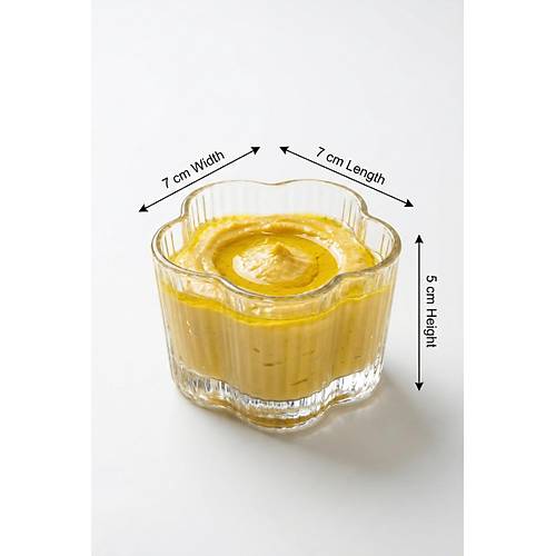 6'l� Yonca Formlu �effaf Cam Kase Seti & ��k Re�ellik ve Sosluk Sunum Gereci (100 ml)