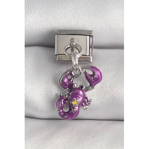 316L �elik G�m�� Renk Sallant� Mor Yenge� Model Y�ld�z Detay Nomination Charm