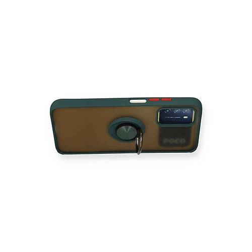 Redmi 9T K�l�f Montreal Y�z�kl� Silikon Kapak - Ye�il