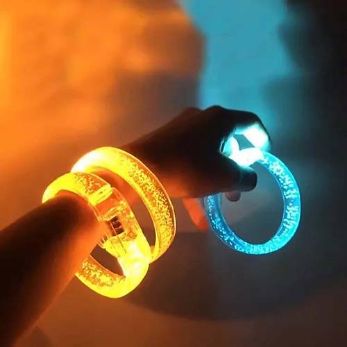 Turuncu Led I��kl� Bask� Yap�labilen Pilli Bileklik Bilezik 1,5 cm Geni�lik