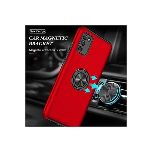 Galaxy A02S K�l�f Elit Y�z�kl� Kapak - K�rm�z�