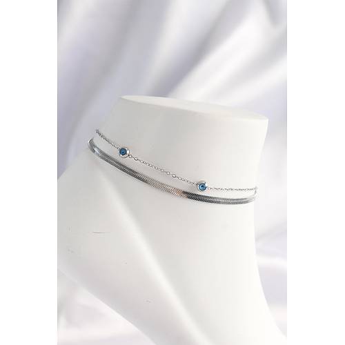 316L �elik G�m�� Renk Nazar Boncuk Tasar�ml� 2li Halhal