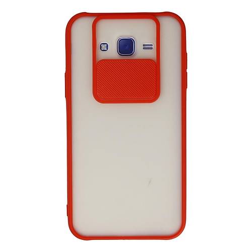 Galaxy J7 K�l�f Palm Buzlu Kamera S�rg�l� Silikon - K�rm�z�