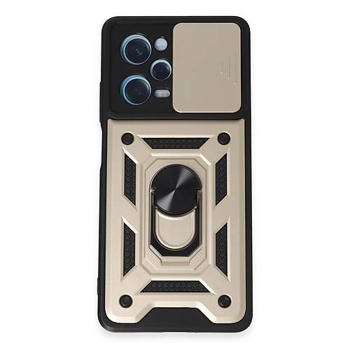 Redmi Note 12 Pro 5G K�l�f Pars Lens Y�z�kl� Silikon - Gold
