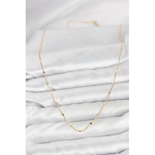 CM 14K Gold Renk Ezme Pul Model 60 cm Kad�n Kolye