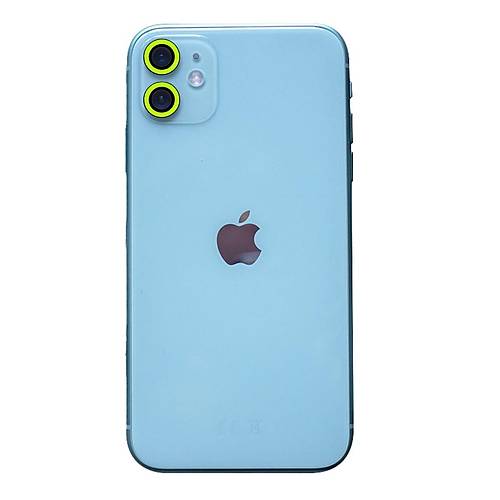 iPhone 11 Neon Fosforlu Kamera Lens - Ye�il