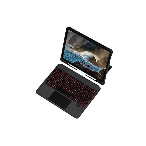 T5206D iPad 10.2 (7.nesil) K�l�f �nter Ledli Klavyeli Tablet K�l�f� - Siyah