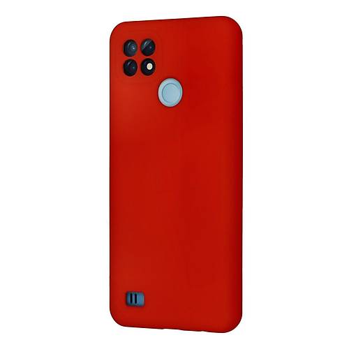 Realme C21 K�l�f Nano i�i Kadife Silikon - K�rm�z�