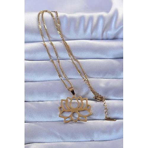 316L Alt�n Renk Lotus Kolye