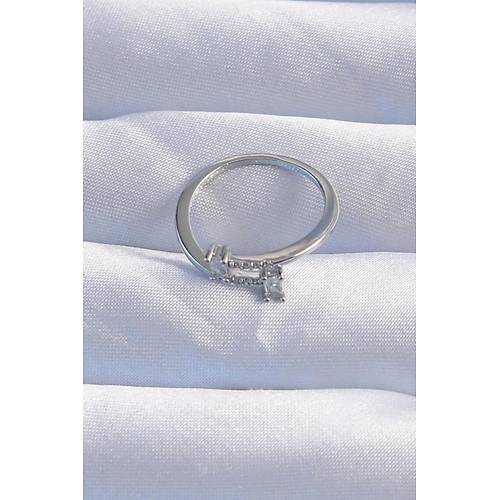 Pirin� G�m�� Renk Zirkon Ta�l� Geometrik Ayarlanabilir Y�z�k