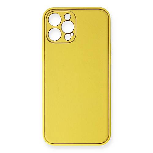 iPhone 12 Pro Max K�l�f Coco Deri Silikon Kapak - Sar�