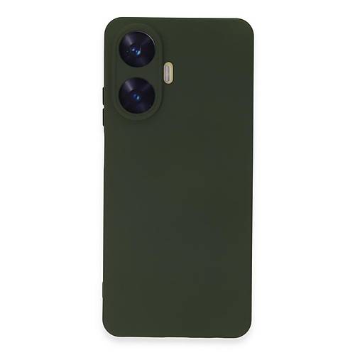Realme C55 K�l�f Nano i�i Kadife Silikon - Koyu Ye�il