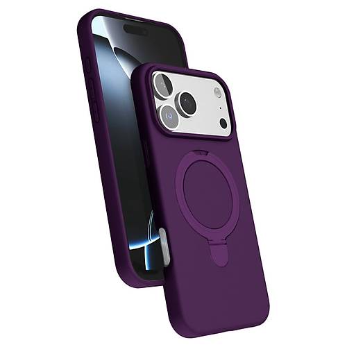 iPhone 17 Pro Max Regal Magsafe Standl� Kapak - Derin Mor
