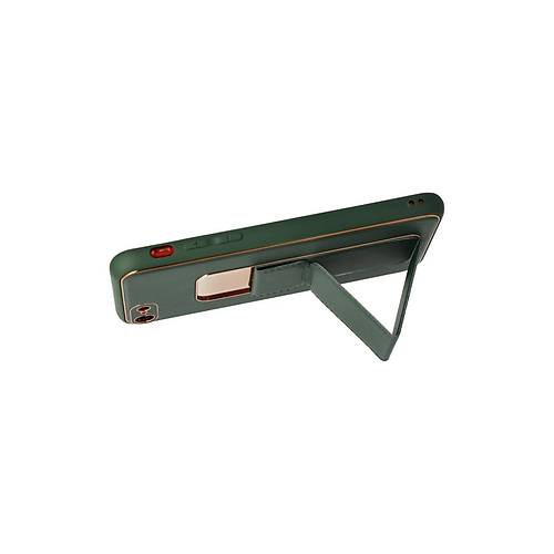 iPhone 7 K�l�f Coco Deri Standl� Kapak - Ye�il