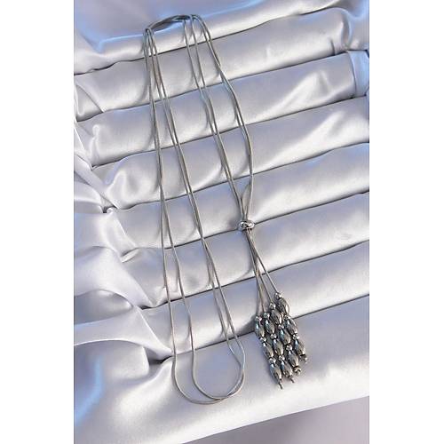 316L �elik G�m�� Renk Boyu Ayarlanabilir Sallant�l� Model Kolye