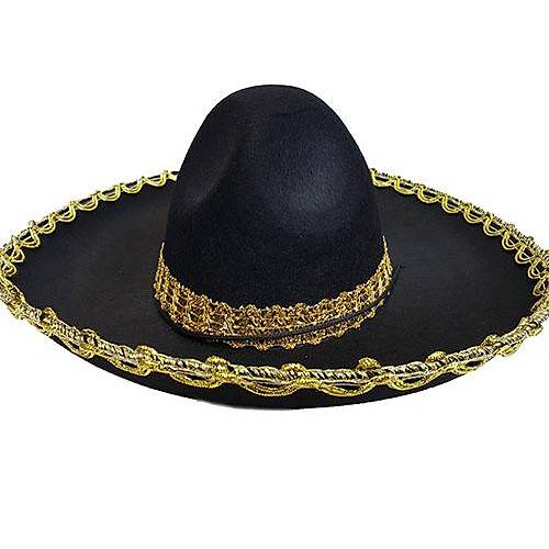 Alt�n Renk �eritli Meksika Mariachi Latin �apkas� 55 cm �ocuk