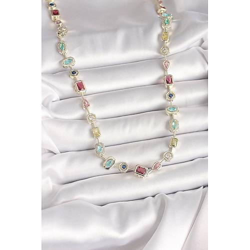 Pirin� Gold Renk Zirkon Ta�l� VIP Seri Kad�n Kolye