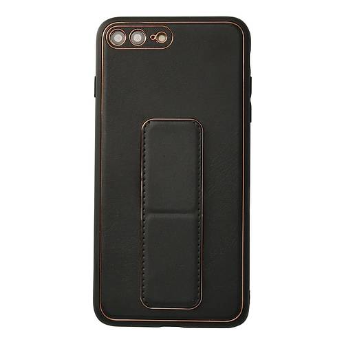 iPhone 7 Plus K�l�f Coco Deri Standl� Kapak - Siyah