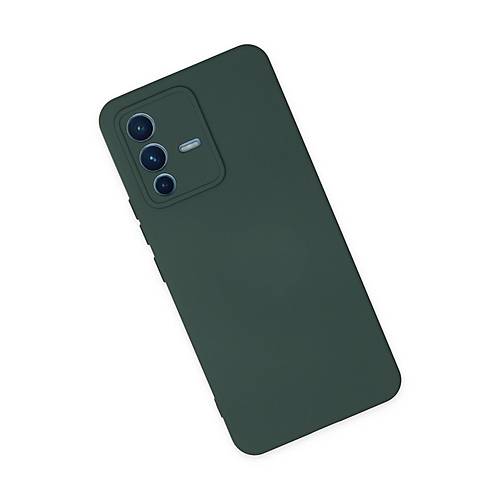 V23 5G K�l�f Nano i�i Kadife Silikon - Koyu Ye�il