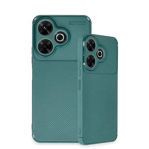 Redmi 13 4G K�l�f Auto Focus Karbon Kapak - Koyu Ye�il
